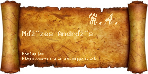 Mézes András névjegykártya